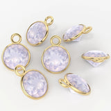 2pc 14k Solid Yellow Gold 4,5,6mm Natural Rose Pink Quartz Charm Pendant / Rose Quartz Charm / Quartz Charm / Solid Gold Charm