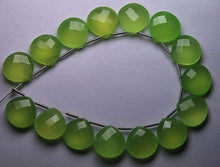 Load image into Gallery viewer, 3 Matched Pair, Aaa Quality,Prehnite Chalcedony Faceted Heart Shape Briolettes 14X14mm - Jalvi & Co.