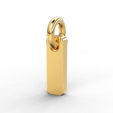 Load image into Gallery viewer, 3 Stone Diamond Bar Charm Pendant / 14k 18k Solid Gold Pendant / Diamond Pendant / Trio Diamond Charm / Sale - Jalvi & Co.