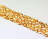3 strands lot Golden Citrine Smooth Oval Gemstone Loose Spacer Beads 14