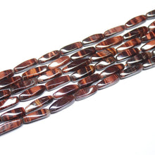 Load image into Gallery viewer, 3 Strands Red Twisted Tiger Eye Smooth Tube Gemstone Beads Strand 13&quot; 12mm 17mm - Jalvi &amp; Co.