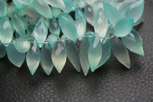 Load image into Gallery viewer, 30 Pcs Of ,Super Finest, Super Rare Shape, Aqua Chalcedony Faceted Dew Drops Briolettes 11-13mm Large Size - Jalvi & Co.