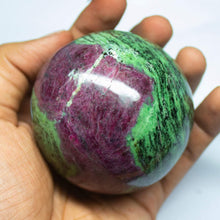 Load image into Gallery viewer, 3053 cts, Natural Ruby Zoisite Sphere Gemstone Ball Reiki, Metaphysical, Collectible, Showcase Item - Jalvi &amp; Co.