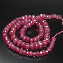 Load image into Gallery viewer, 308 cts, 17 inch, 6mm 10mm, Pink Sapphire Faceted Rondelle Large Size Beads, Sapphire Beads - Jalvi & Co.