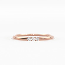 Load image into Gallery viewer, Minimalist Ring 14k Solid Gold / Diamond Ring / 1.5MM Triple Stone Ring / Thin Gold Stacking Rings / Promise Ring / Christmas Gift - Jalvi & Co.
