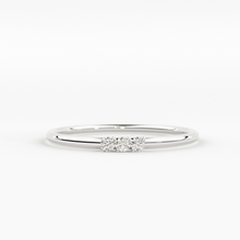 Load image into Gallery viewer, Minimalist Ring 14k Solid Gold / Diamond Ring / 1.5MM Triple Stone Ring / Thin Gold Stacking Rings / Promise Ring / Christmas Gift - Jalvi & Co.
