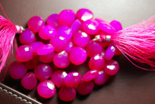 Load image into Gallery viewer, 4 Inch Strand -Hot Pink Chalcedony Faceted Heart Briolettes Size 11mm Approx - Jalvi & Co.
