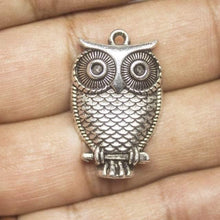Load image into Gallery viewer, 4 Owl Charms Antique Silver Tone Bird Charm - SC129 - Jalvi &amp; Co.