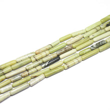 Load image into Gallery viewer, 4 Strand Natural Green Opal Smooth Tube Gemstone Beads Strand 13&quot; 10mm 17mm - Jalvi &amp; Co.