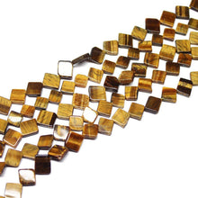 Load image into Gallery viewer, 4 Strand Natural Tiger Eye Smooth Kite Gemstone Beads Strand 6mm 7mm 13&quot; - Jalvi &amp; Co.