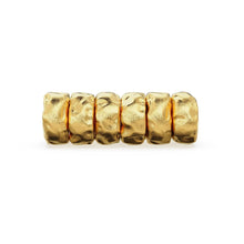 Load image into Gallery viewer, 4mm Textured Uneven 18k Solid Yellow Gold Spacer Beads / Jewelry Making Handmade Supplies / 14k Gold Findings - Jalvi &amp; Co.