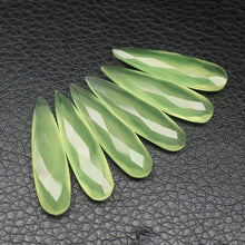 Load image into Gallery viewer, 4pc 30x8mm Natural Green Chalcedony Faceted Pear Drop Beads - Jalvi & Co.