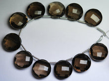Load image into Gallery viewer, 5 Matched Pair, AAA Super Finest Smoky Quartz Faceted Coins Shape Briolette's, 16mm Size - Jalvi & Co.