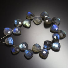 Load image into Gallery viewer, 5 Matched Pair, Finest Quality, Natural Labradorite Faceted Heart Shape Briolettes, Bottom Side Drilled, 10mm Size. - Jalvi & Co.