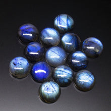 Load image into Gallery viewer, 5 Matched Pair, Smooth Round Shape, 14mm Size Cabochons Labradorite Labrador - Jalvi &amp; Co.