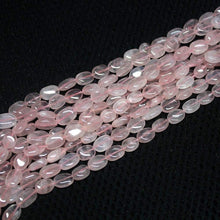 Load image into Gallery viewer, 5 Strand Natural Pink Rose Quartz Gemstone Smooth Oval Beads Strand 8mm 13mm 13&quot; - Jalvi &amp; Co.