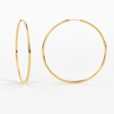 50MM Minimalist 14k Solid Gold Hoop Earrings / Large Hoop Earrings for Women / Oversized Thin Hoops / Bridesmaid Gift / Real Gold Huge Hoops