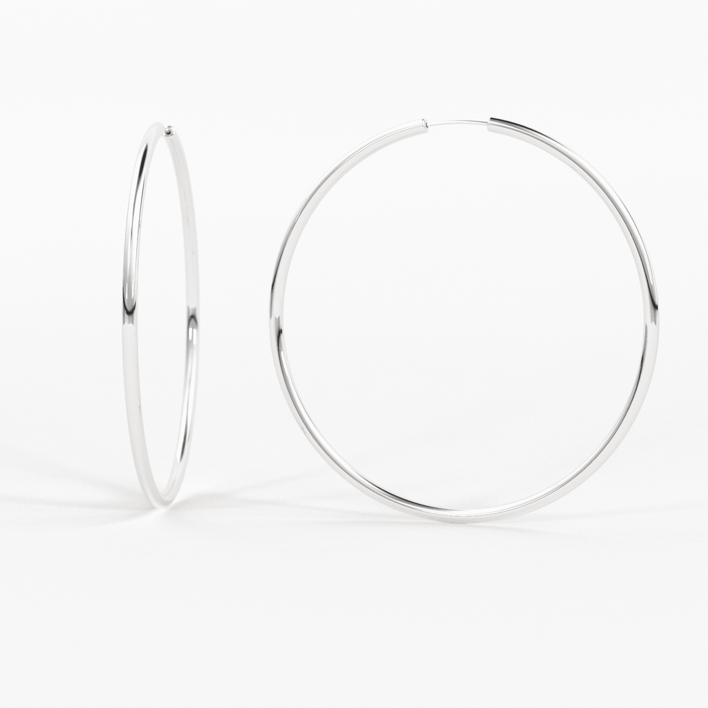 50MM Minimalist 14k Solid Gold Hoop Earrings / Large Hoop Earrings for Women / Oversized Thin Hoops / Bridesmaid Gift / Real Gold Huge Hoops - Jalvi & Co.