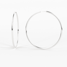 Load image into Gallery viewer, 50MM Minimalist 14k Solid Gold Hoop Earrings / Large Hoop Earrings for Women / Oversized Thin Hoops / Bridesmaid Gift / Real Gold Huge Hoops - Jalvi & Co.