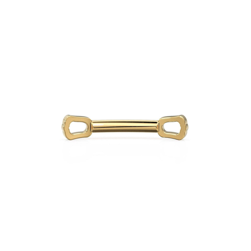 5pc Curved Bar 18k Solid Gold Spacer Connector 9x1.75mm 20 Gauge Closed Jump Rings Finding / Use in necklace bracelet / Chain making finding - Jalvi & Co.