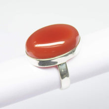 Load image into Gallery viewer, 6.70gm Natural Red Onyx Oval Shape 925 Sterling Silver Bezel Ring, Onyx Ring - Jalvi &amp; Co.