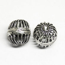 Load image into Gallery viewer, 6 Cage Huge Spacer Bead Antique Silver Tone 3D Beads - Jalvi &amp; Co.
