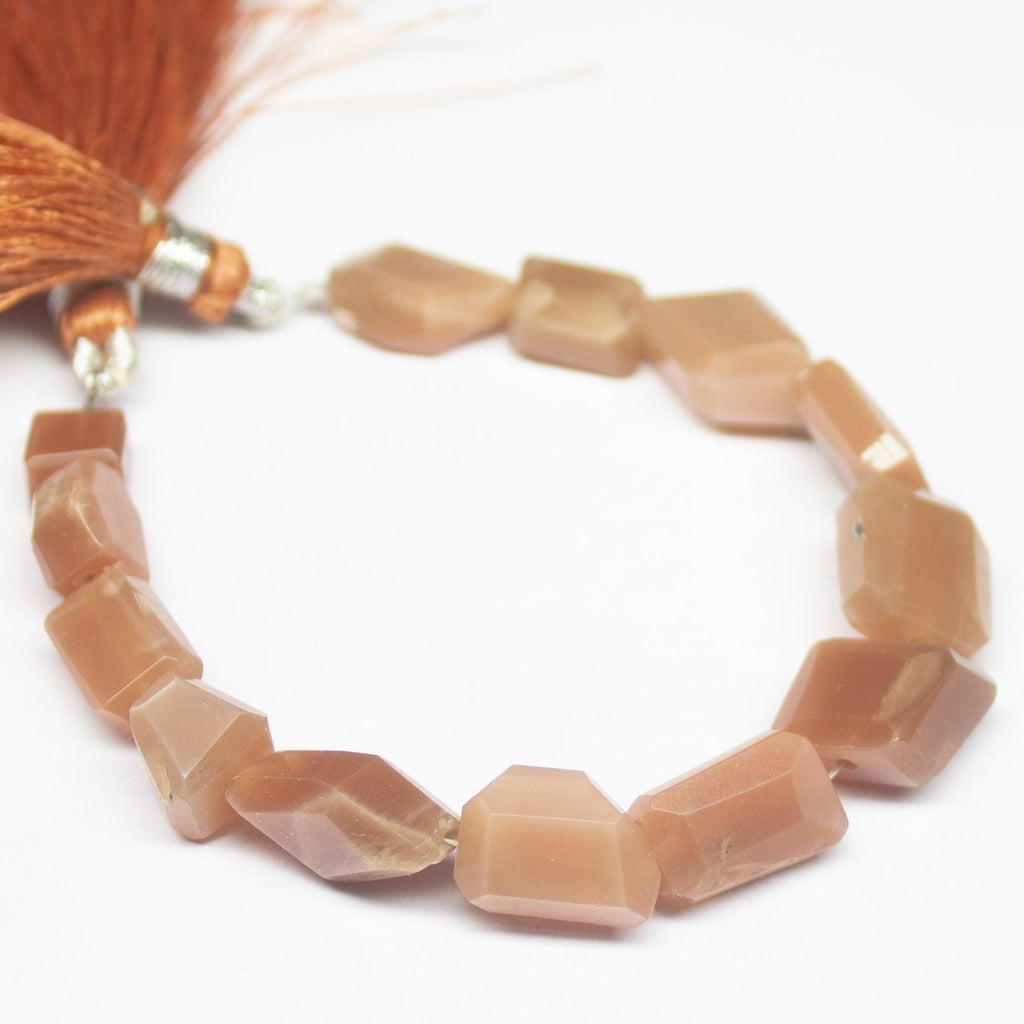 6 inch, 8mm 14mm, Peach Moonstone Faceted Nugget Beads, Moonstone Beads - Jalvi & Co.