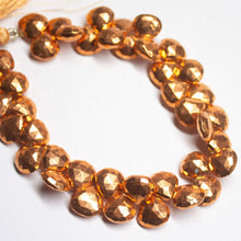 Load image into Gallery viewer, 60 Beads,Superb-Finest Quality Mystic Copper Pyrite Faceted Heart Briolettes , 8-7mm Size - Jalvi & Co.