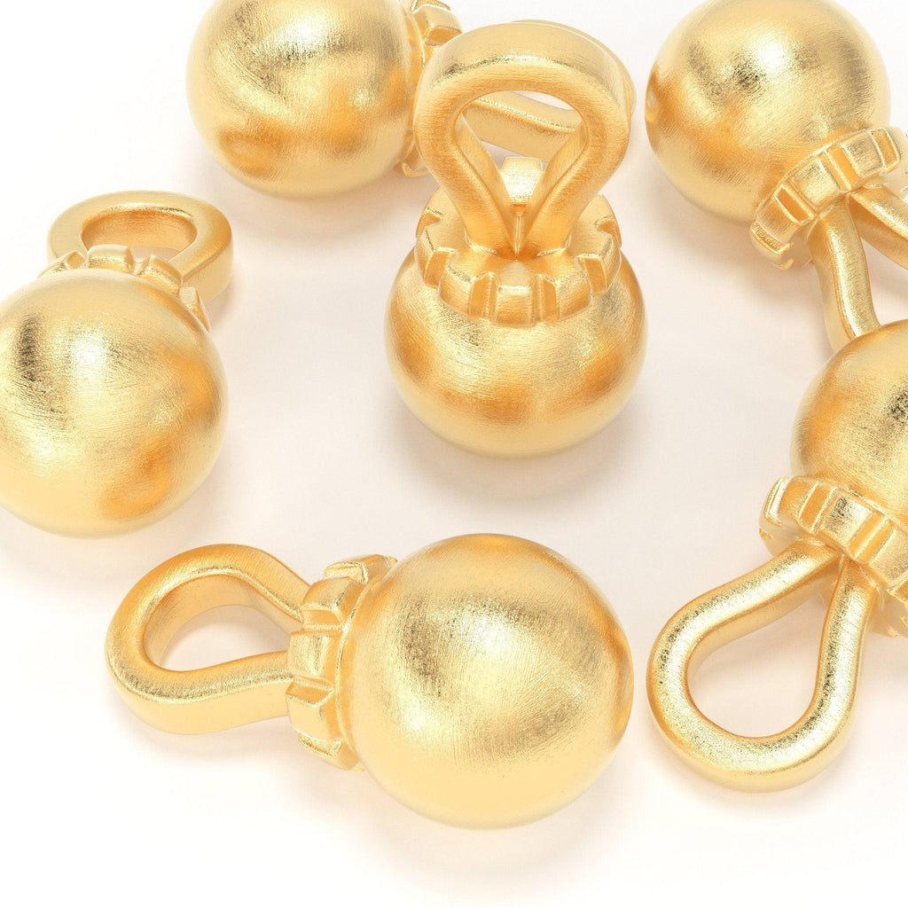 6mm Christmas Bauble Solid Yellow Gold Teardrop Charm Finding / Gold Bulb Finding / Solid Gold Drops / Gold Earwire - Jalvi & Co.