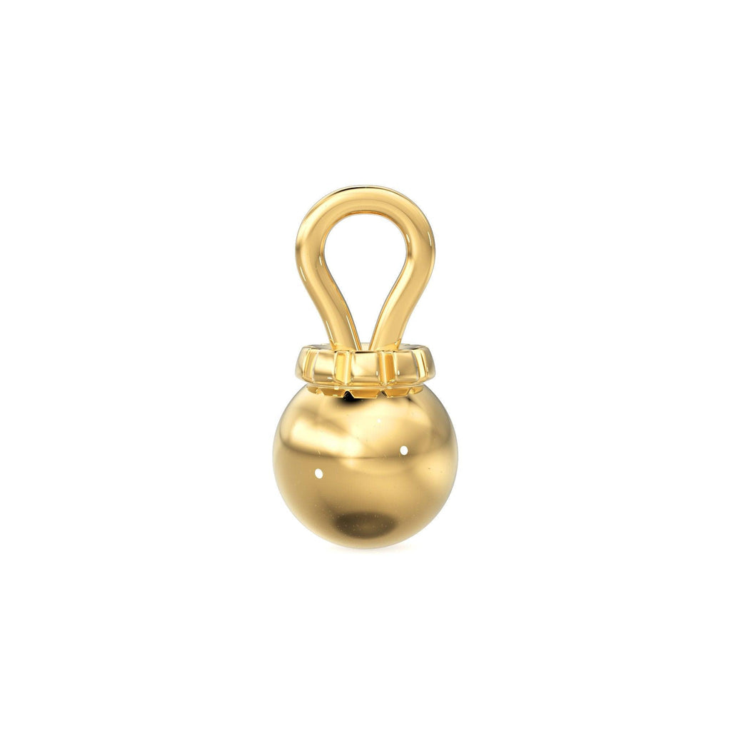 6mm Christmas Bauble Solid Yellow Gold Teardrop Charm Finding / Gold Bulb Finding / Solid Gold Drops / Gold Earwire - Jalvi & Co.