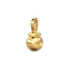 Load image into Gallery viewer, 6mm Christmas Bauble Solid Yellow Gold Teardrop Charm Finding / Gold Bulb Finding / Solid Gold Drops / Gold Earwire - Jalvi &amp; Co.