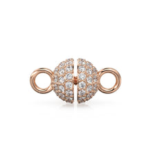 Load image into Gallery viewer, 6mm Pave Diamond Screw Ball Clasp / Solid Gold Clasp for Necklace / Bracelet 18k Handmade Diamond Findings Claw Clasp Jewelry Finding - Jalvi & Co.