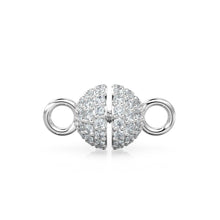 Load image into Gallery viewer, 6mm Pave Diamond Screw Ball Clasp / Solid Gold Clasp for Necklace / Bracelet 18k Handmade Diamond Findings Claw Clasp Jewelry Finding - Jalvi & Co.