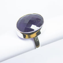 Load image into Gallery viewer, 7.14g, Handmade Natural Purple Amethyst Oval 925 Sterling Silver Bezel Ring - Jalvi &amp; Co.