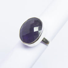 Load image into Gallery viewer, 7.14g, Handmade Natural Purple Amethyst Oval 925 Sterling Silver Bezel Ring - Jalvi &amp; Co.