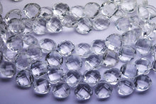 Load image into Gallery viewer, 7 Inch Strand, Finest Quality,Matched Pair 10mm Size, Rock Crystal Quartz Faceted Heart Shaped Briolettes - Jalvi & Co.