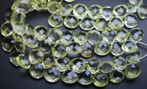 7 Inch Strand Matched Pair 10mm Size,Lemon Quartz Faceted Heart Shaped Briolettes - Jalvi & Co.