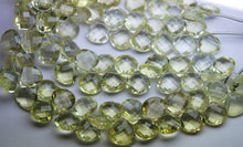 Load image into Gallery viewer, 7 Inch Strand Matched Pair 10mm Size,Lemon Quartz Faceted Heart Shaped Briolettes - Jalvi & Co.