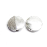 8 Coin Spacer Bead Silver Tone Brushed Metal - CN021