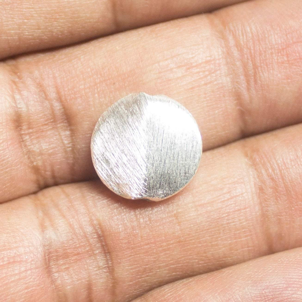 8 Coin Spacer Bead Silver Tone Brushed Metal - CN021 - Jalvi & Co.