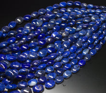 Load image into Gallery viewer, 8 inches, 7-14mm, Natural Blue Sapphire Smooth Oval Briolette Beads Strand, Sapphire Beads - Jalvi & Co.