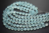8 Inches Strand,Super Finest Best Color,Aqua Chalcedony Faceted Coins Briolettes 8mm Size