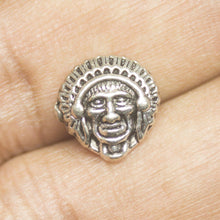Load image into Gallery viewer, 8 Red Indian Spacer Bead Silver Tone Mask Charm - Jalvi &amp; Co.