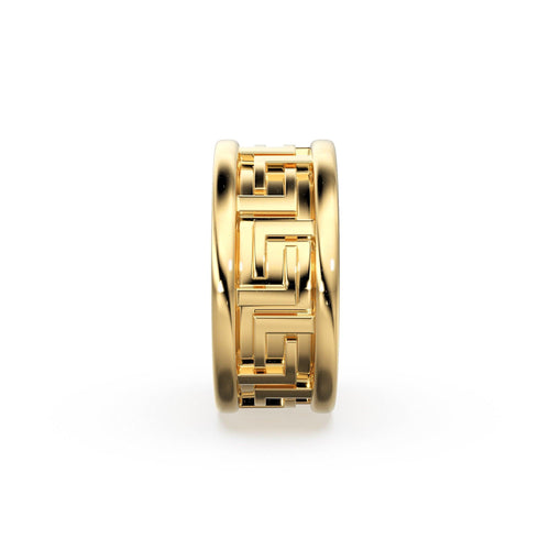 8mm Designer 18k Solid Yellow Gold Bead / Fancy Spacer Handmade Findings / Hefty 5mm Large Hole European Beads / Jewelry Making Supplies - Jalvi & Co.