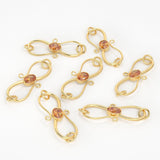 8mmx18mm 18k Solid Gold S Hook Clasp With Natural Brandy Citrine Bezel