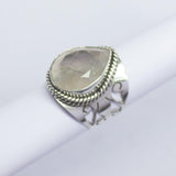 9.10g, Handmade Natural Rose Quartz Ring 925 Sterling Silver Ring