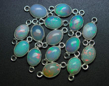Load image into Gallery viewer, 925 Sterling Silver, Ethiopian Opal Oval Pendant Connector, 2 Piece Of 12mm - Jalvi &amp; Co.