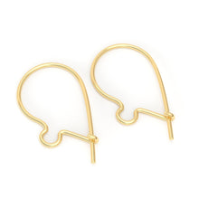 Load image into Gallery viewer, 9mmx17mm 23 GAUGE 14k Solid Yellow Gold French Hook Kidney Earwires Pair - Jalvi &amp; Co.