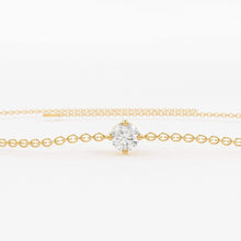 Load image into Gallery viewer, Diamond Bracelet / 14k Gold Prong Setting Diamond Bracelet for Women / Brilliant Cut Solitaire Diamond Bracelet 0.05Ct / Christmas Gift - Jalvi & Co.