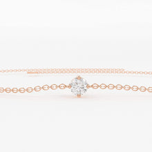 Load image into Gallery viewer, Diamond Bracelet / 14k Gold Prong Setting Diamond Bracelet for Women / Brilliant Cut Solitaire Diamond Bracelet 0.05Ct / Christmas Gift - Jalvi & Co.